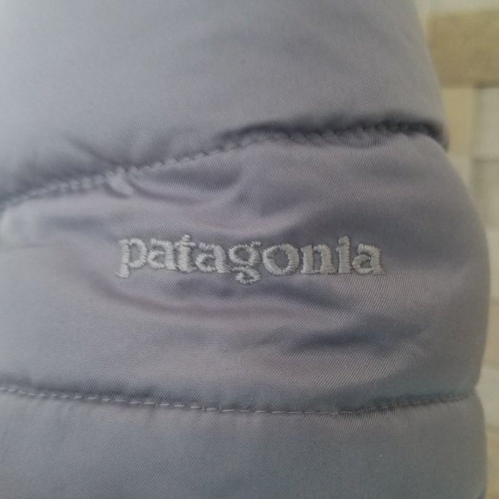Patagonia Full Length Down Long Parka Jacket Small Winter Puffer Coat Silver Ski - Picture 3 of 6